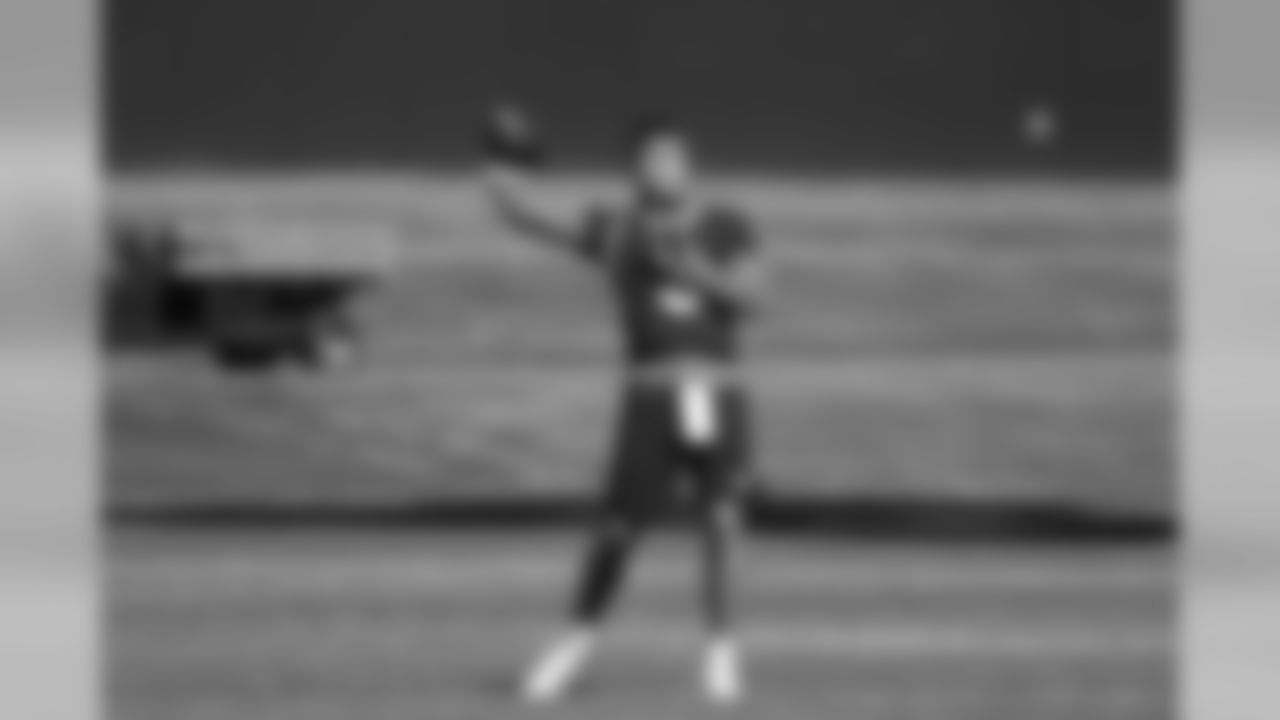 Drew Lock during a workout with other early reports at UCHealth Training Center on July 29, 2020. (Photo by Ben Swanson)