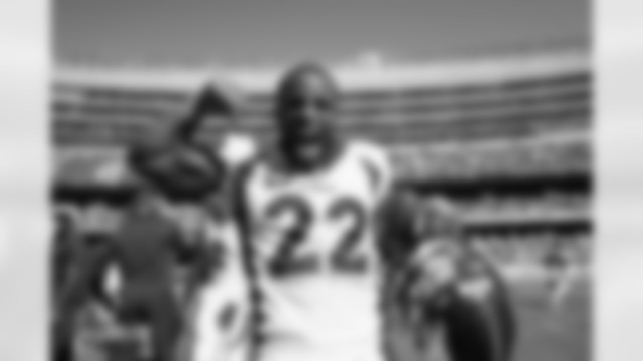 Kareem Jackson (22) during the Broncos' Week 4 game against the Chicago Bears at Soldier Field in Chicago, Illinois on October 1, 2023. Photo by Ben Swanson / Denver Broncos