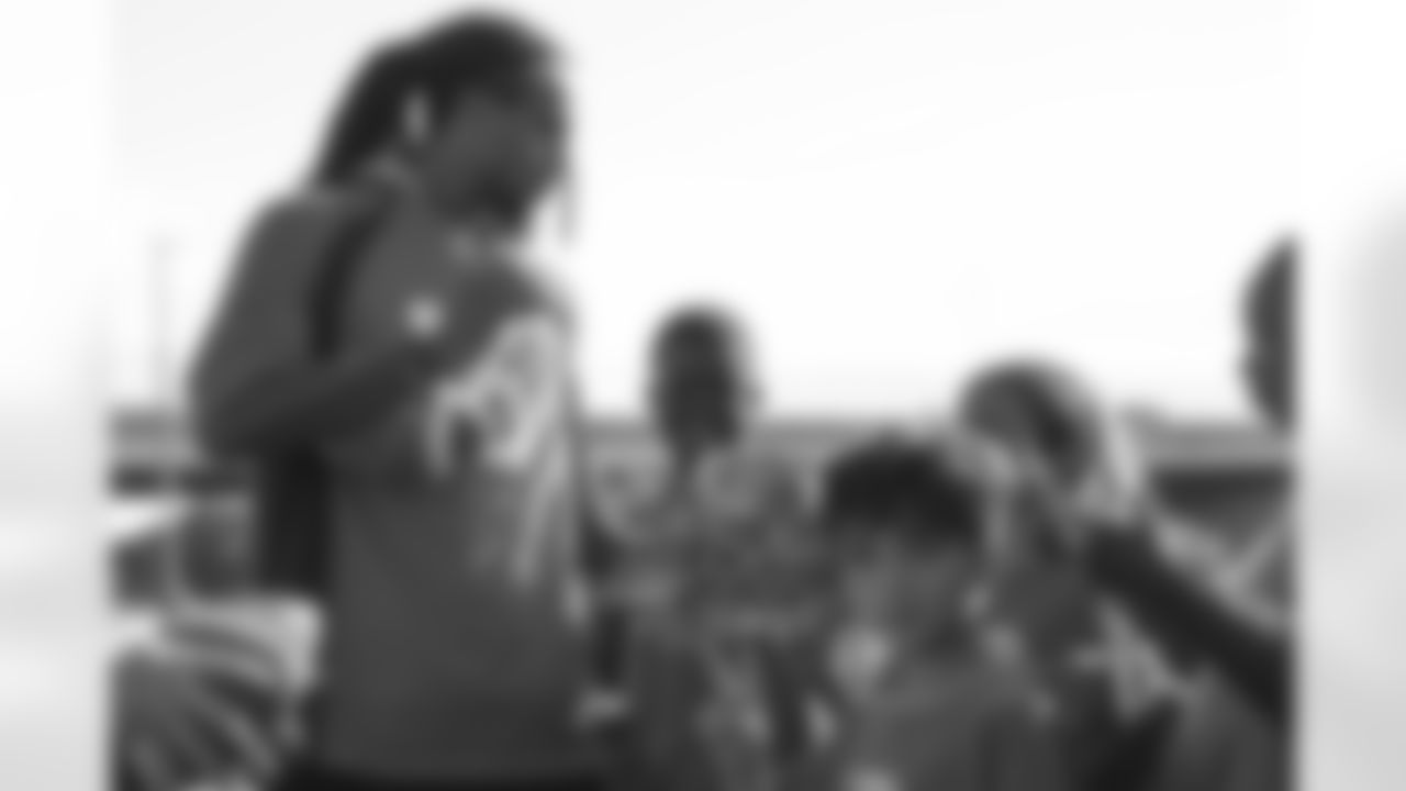 Tyrie Cleveland during a Play 60 event on Tuesday, August 30, 2022 at Empower Field at Mile High in Denver, Colorado.
Photo by Amanda Gerlach/Denver Broncos