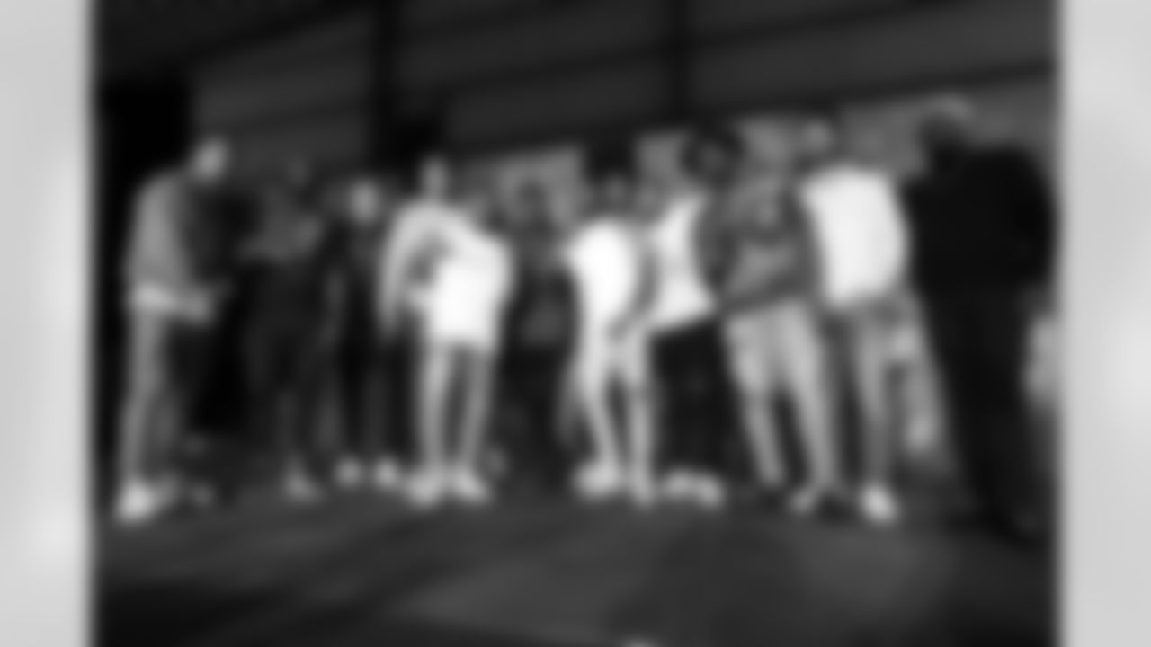 Justin Simmons, McTelvin Agim, Sam Martin, Albert Okwuegbunam, Diontae Spencer, Dre'Mont Jones, Melvin Gordon, Kareem Jackson, Courtland Sutton, PJ Locke, Noah Fant, Von Miller, Brandon McManus and Alexander Johnson at 'A Night to Take Flight,' hosted by Von's Vision, at Jet Linx in Englewood, CO on September 20, 2021.