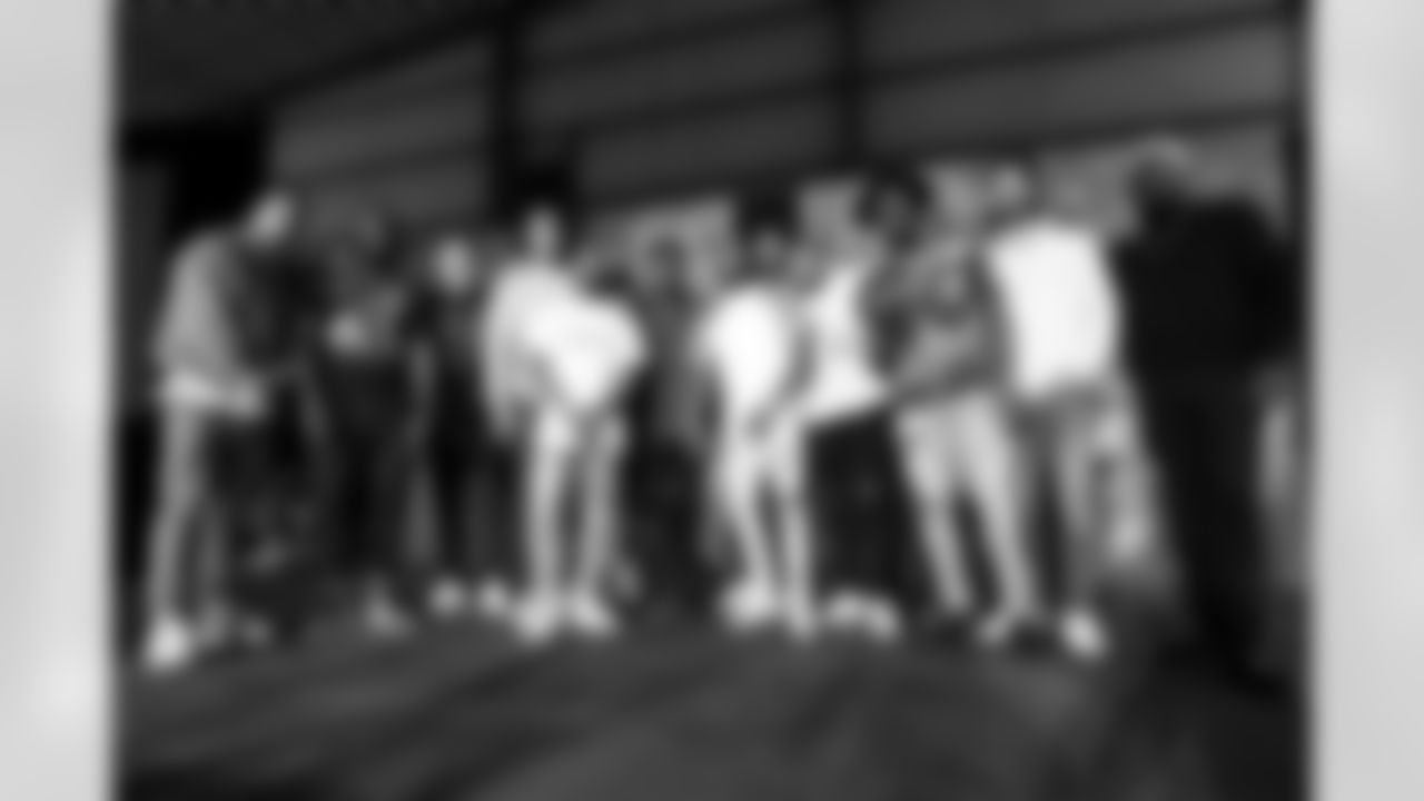Justin Simmons, McTelvin Agim, Sam Martin, Albert Okwuegbunam, Diontae Spencer, Dre'Mont Jones, Melvin Gordon, Kareem Jackson, Courtland Sutton, PJ Locke, Noah Fant, Von Miller, Brandon McManus and Alexander Johnson at 'A Night to Take Flight,' hosted by Von's Vision, at Jet Linx in Englewood, CO on September 20, 2021.