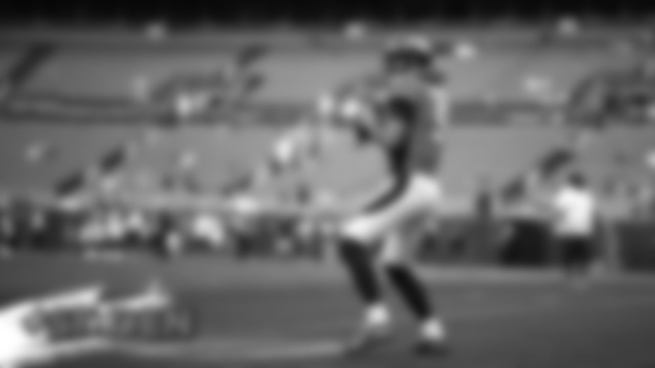 Joe Flacco before the Broncos' preseason game against the San Francisco 49ers on August 19, 2019 at Broncos Stadium at Mile High in Denver, Colorado. (Photo by Gabriel Christus)