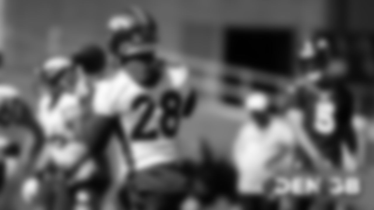 Royce Freeman during the Broncos' practice on September 20, 2019.