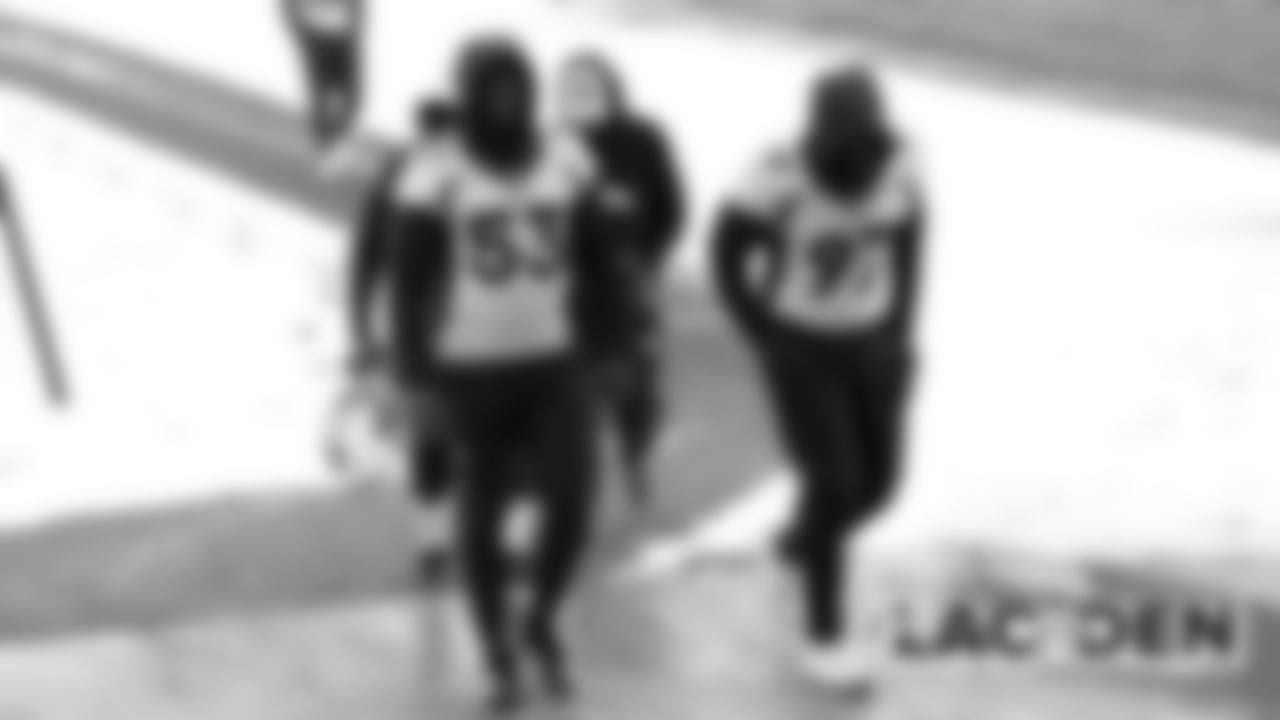 Malik Carney and Jeremiah Attaochubefore a walkthrough on Saturday on November 30, 2019 (Photo by Emily Simanskis)