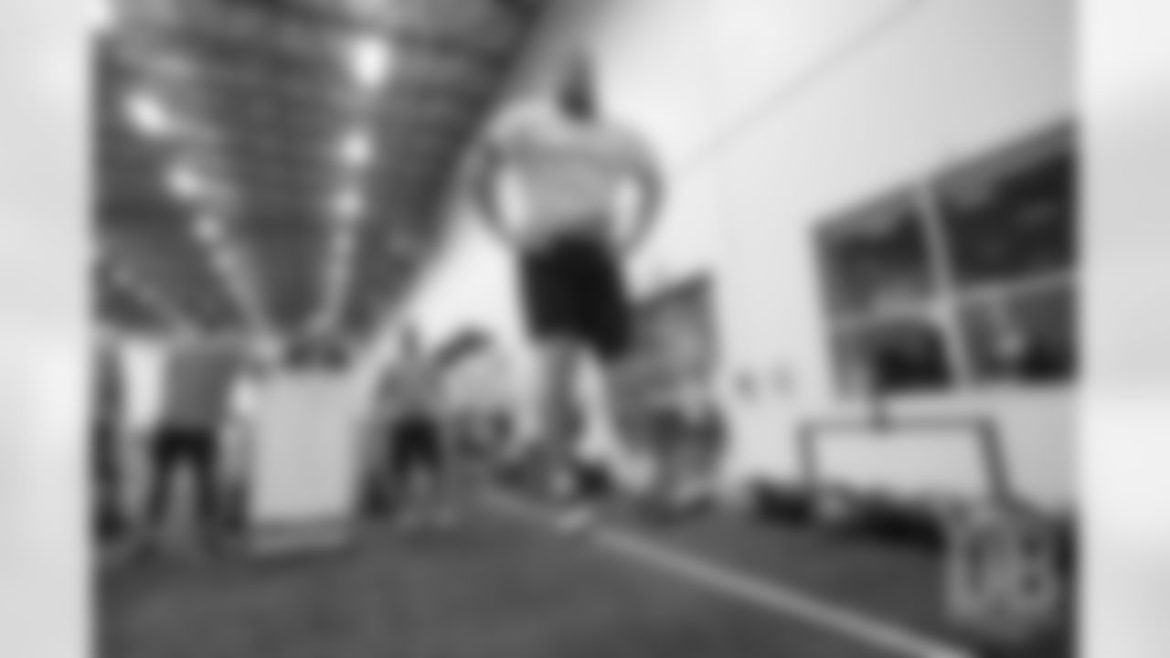 Andreas Knappe during offseason workouts at UCHealth Training Center in Englewood, Colorado, on April 2, 2019.
Photo by Gabriel Christus