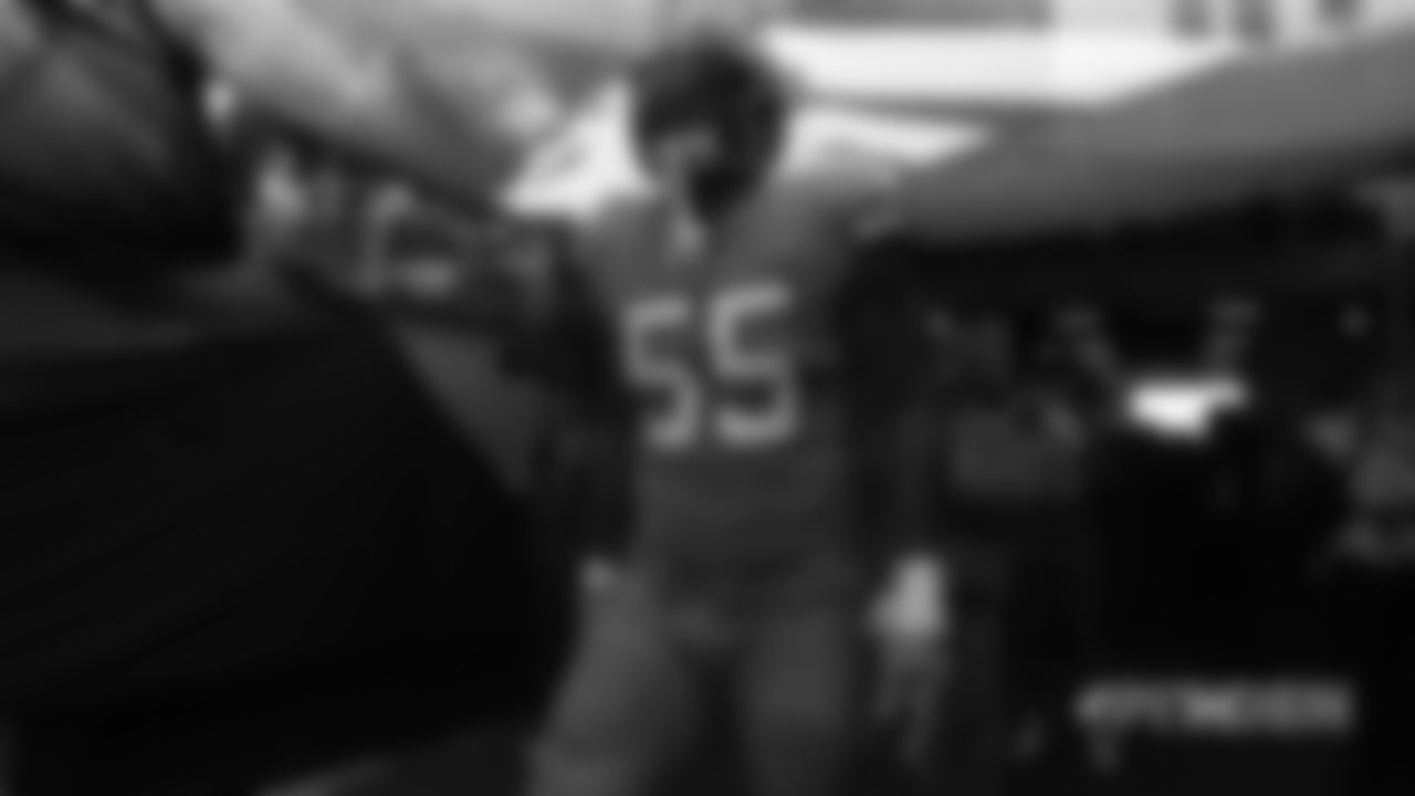 Bradley Chubb in the tunnel during player introductions before the Broncos' Week 12 game against the Pittsburgh Steelers at Broncos Stadium at Mile High on November 25, 2018.
