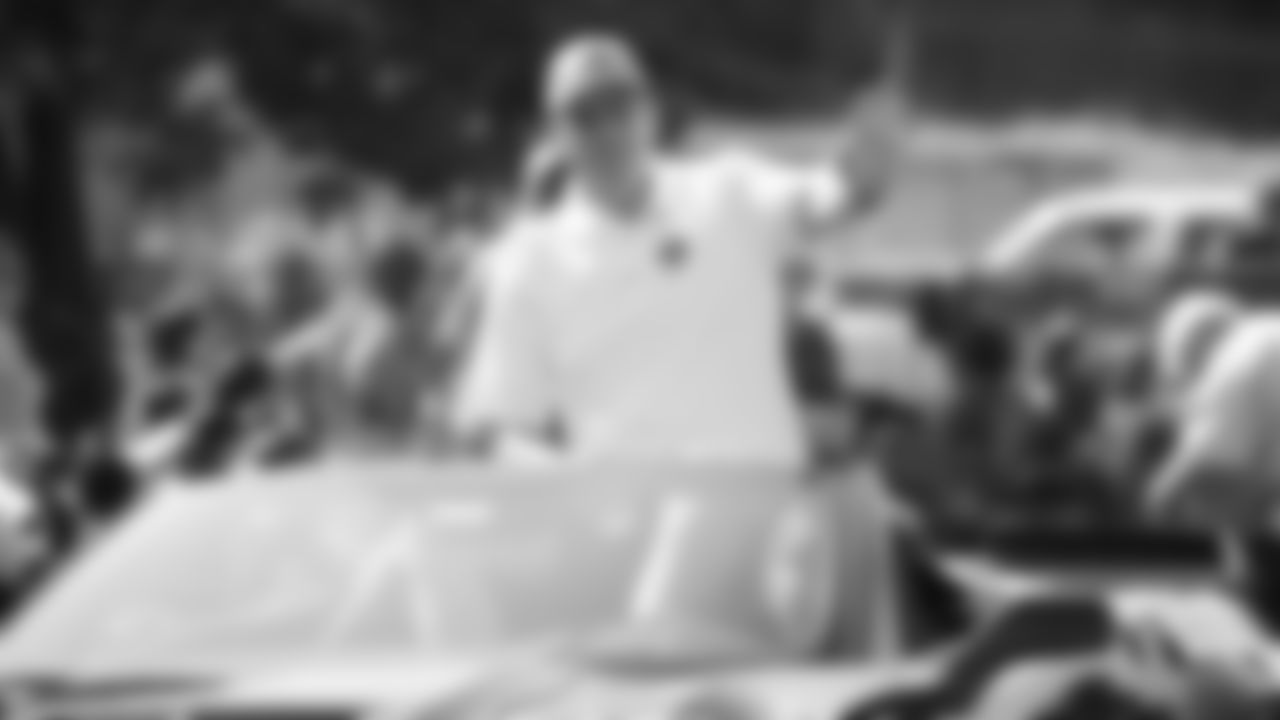 Hall of Fame Ring of Fame former tackle Gary Zimmerman during the Canton Repository Grand Parade on August 3, 2019 in downtown Canton, Ohio.