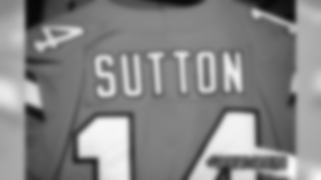 A preview of Courtland Sutton's Color Rush jersey during a photoshoot ahead of the team's Week 16 game against the Lions on December 18, 2019 at UCHealth Training Center. (Photo by Ben Swanson)
