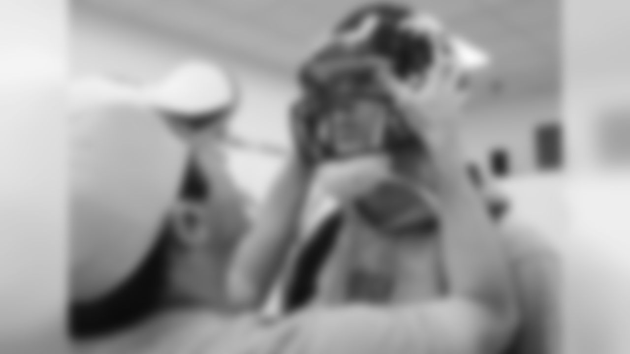 The Miami University QB gets his new helmet.