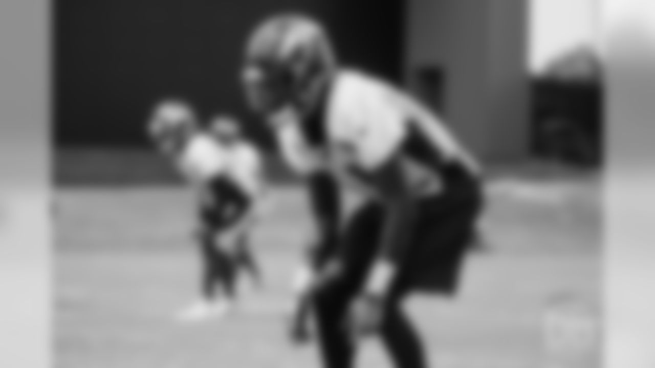 Cornerback Isaac Yiadom (41) at practice on the first day of rookie camp on July 25, 2018.