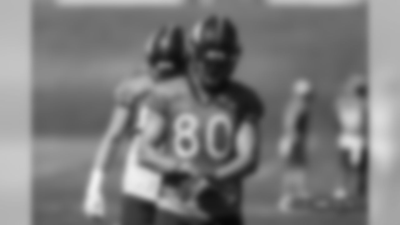 Jake Butt during a practice at UCHealth Training Center on September 7, 2018.