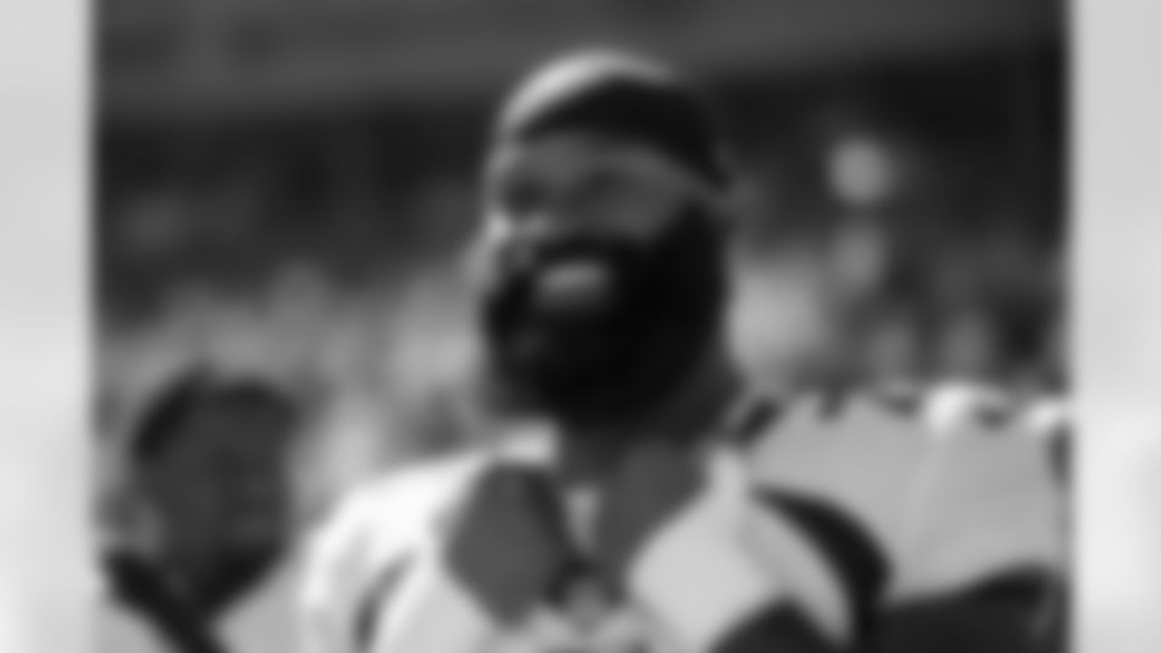 Denver Broncos running back Samaje Perine (25) smiles during the national anthem before the Broncos' Week 2 game against the Washington Commanders at Empower Field at Mile High in Denver, Colorado on September 17, 2023. Photo by Ben Swanson / Denver Broncos