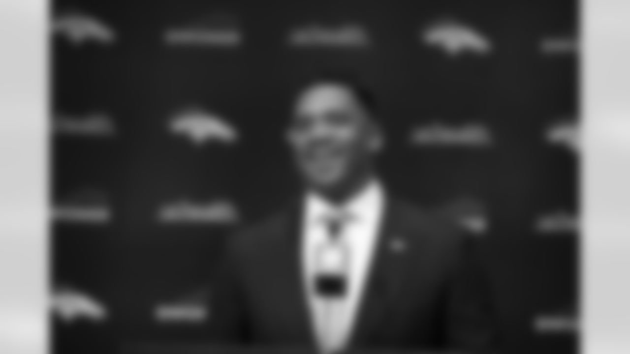 Russell Wilson during a press conference introducing him as the new quarterback for the Denver Broncos on Wednesday, March 16, 2022 at UCHealth Training Center in Denver, Colorado.
Photo by Gabriel Christus