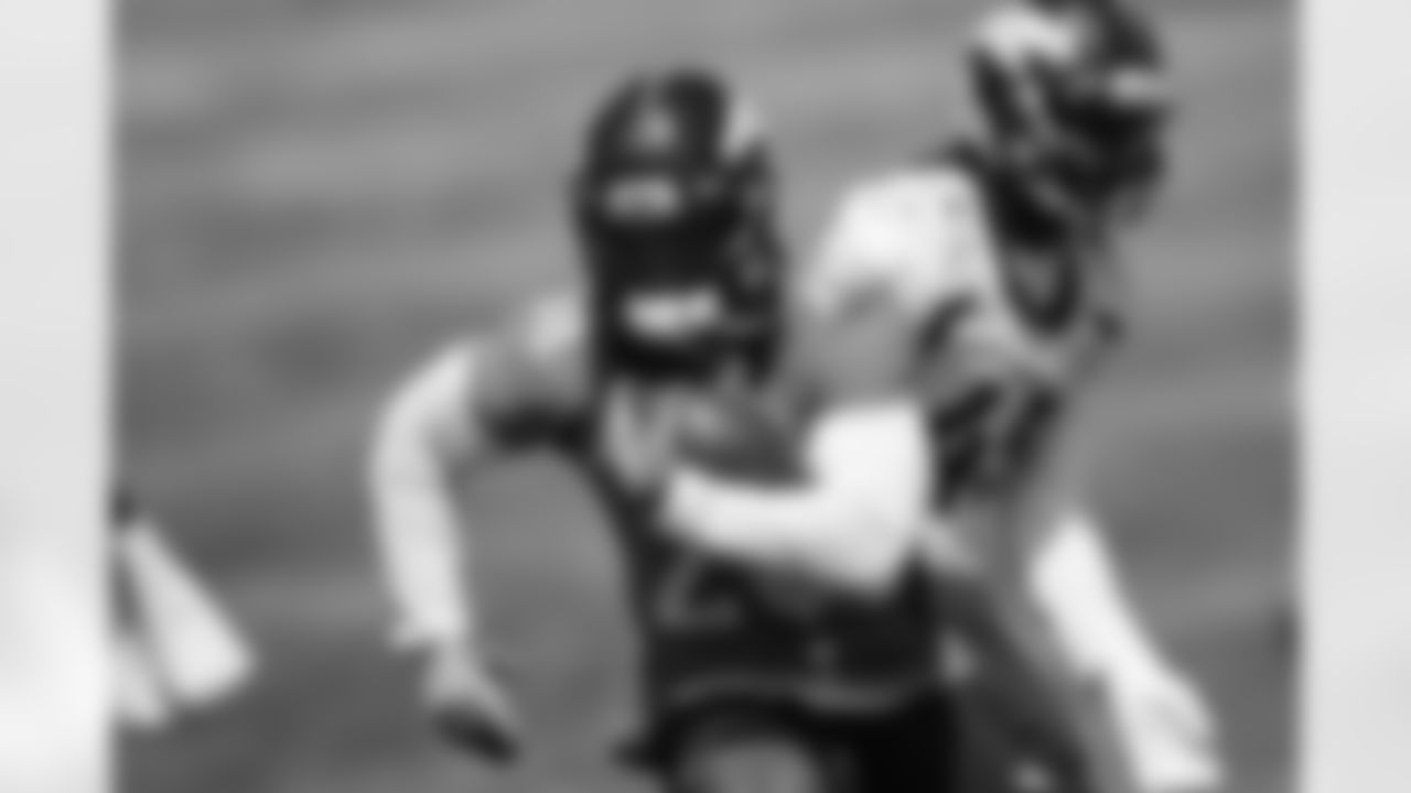 Royce Freeman during the seventh day of OTA practices at UCHealth Training Center on June 7, 2021. (Photo by Ben Swanson)