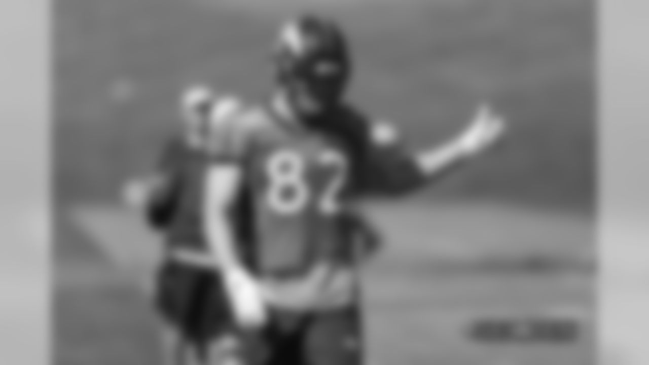 Jeff Heuerman during a practice at UCHealth Training Center on September 7, 2018.