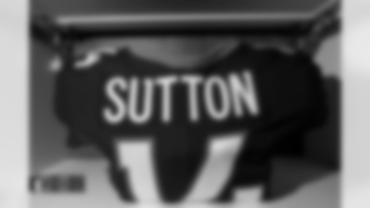 Courtland Sutton's jersey in the locker room before the Broncos' Week 3 game against the San Francisco 49ers at Empower Field at Mile High in Denver, Colorado on September 25, 2022. (Photo by Ben Swanson)