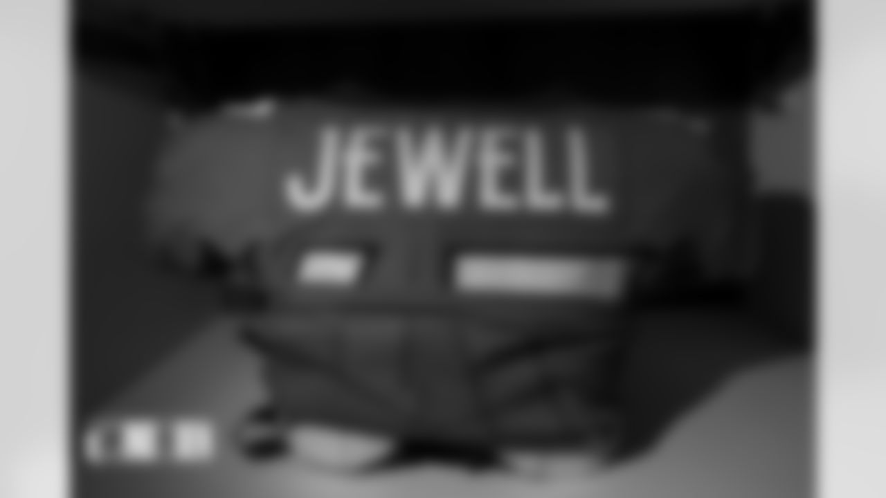 Josey Jewell's jersey in the locker room before the Broncos' Week 5 game against the Indianapolis Colts at Empower Field at Mile High in Denver, Colorado on October 6, 2022. (Photo by Ben Swanson)