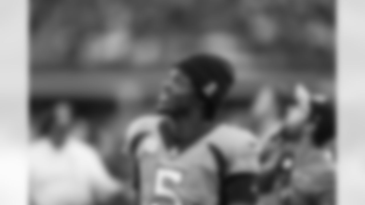 Denver Broncos quarterback Teddy Bridgewater (5) on the sideline during the NFL game against the Dallas Cowboys on Sunday, November 7, 2021 at AT&T Stadium in Arlington, Texas.
Photo by Gabriel Christus