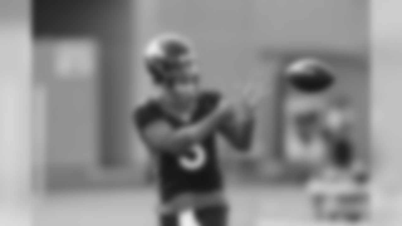 Drew Lock during training camp at UCHealth Training Center in Centennial, CO, August 16, 2020.
Photo by Gabriel Christus