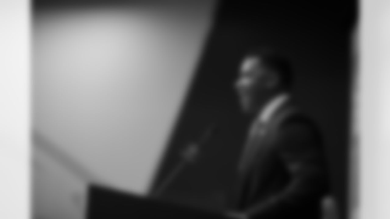 Russell Wilson during a press conference introducing him as the new quarterback for the Denver Broncos on Wednesday, March 16, 2022 at UCHealth Training Center in Denver, Colorado.
Photo by Gabriel Christus