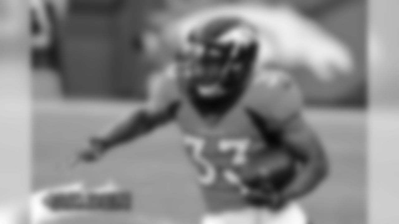 Khalfani Muhammad during the Broncos' preseason game against the Arizona Cardinals on August 29, 2019 at Broncos Stadium at Mile High. (Photo by Eric Lars Bakke)