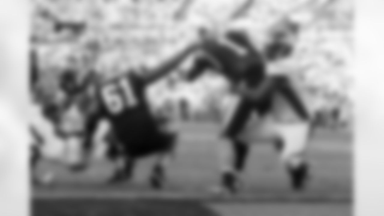 DE Robert Ayers sacks Newton near the goal line and nearly records the safety.