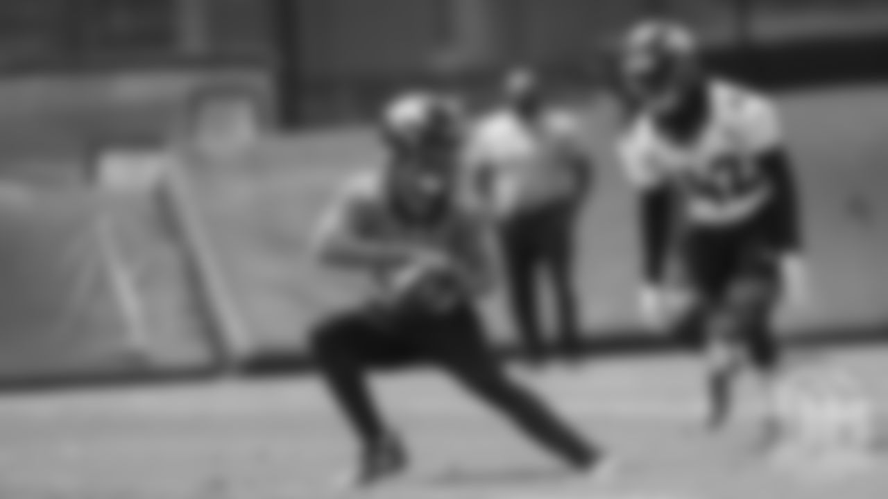 Tryout wide receiver Sam Mobley during the first day of rookie minicamp practice on May 10, 2019.