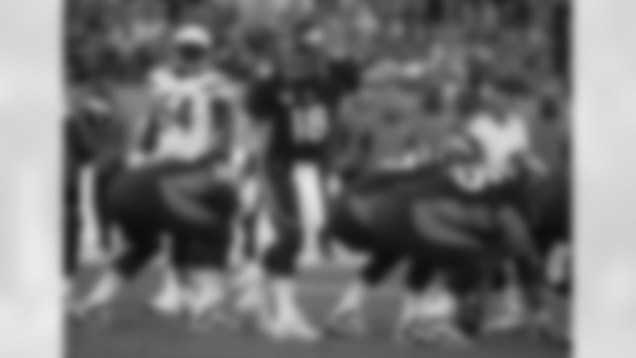 Manning calls out a pre-snap adjustment.