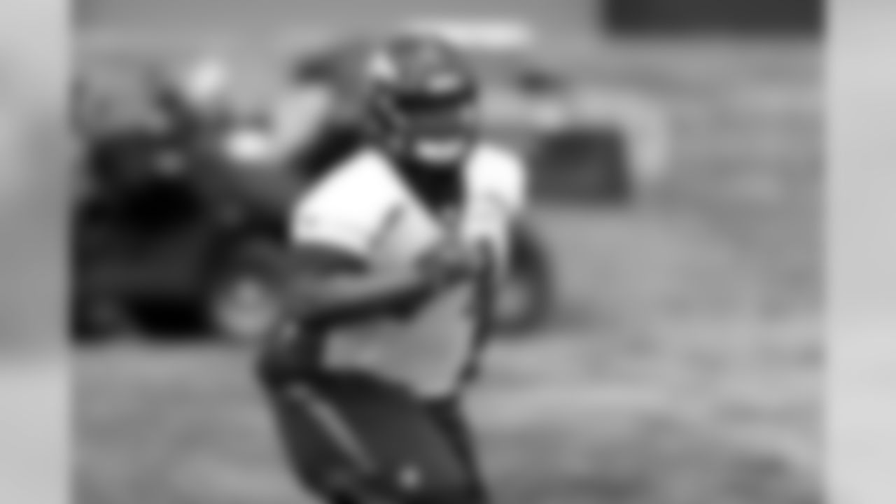 Defensive end Paul Boyette, an eligible non-rookie player, participates in rookie minicamp.