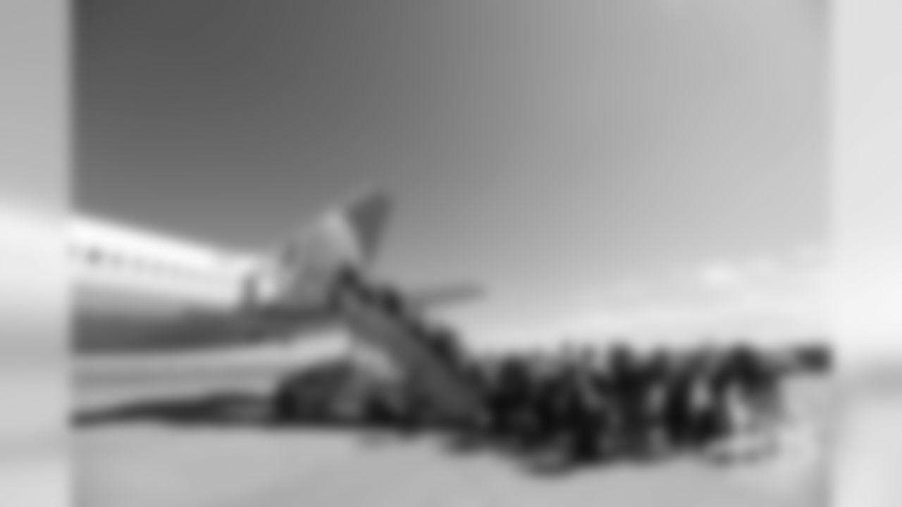 The team boards the plane at Denver International Airport in Denver, Colo., August 29, 2018.
Photo by Gabriel Christus