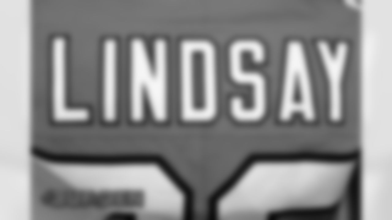 Phillip Lindsay's jersey in the locker room before the Broncos' Week 15 game against the Buffalo Bills at Empower Field at Mile High in Denver, Colorado on December 19, 2020. (Photo by Joe Abdellah)