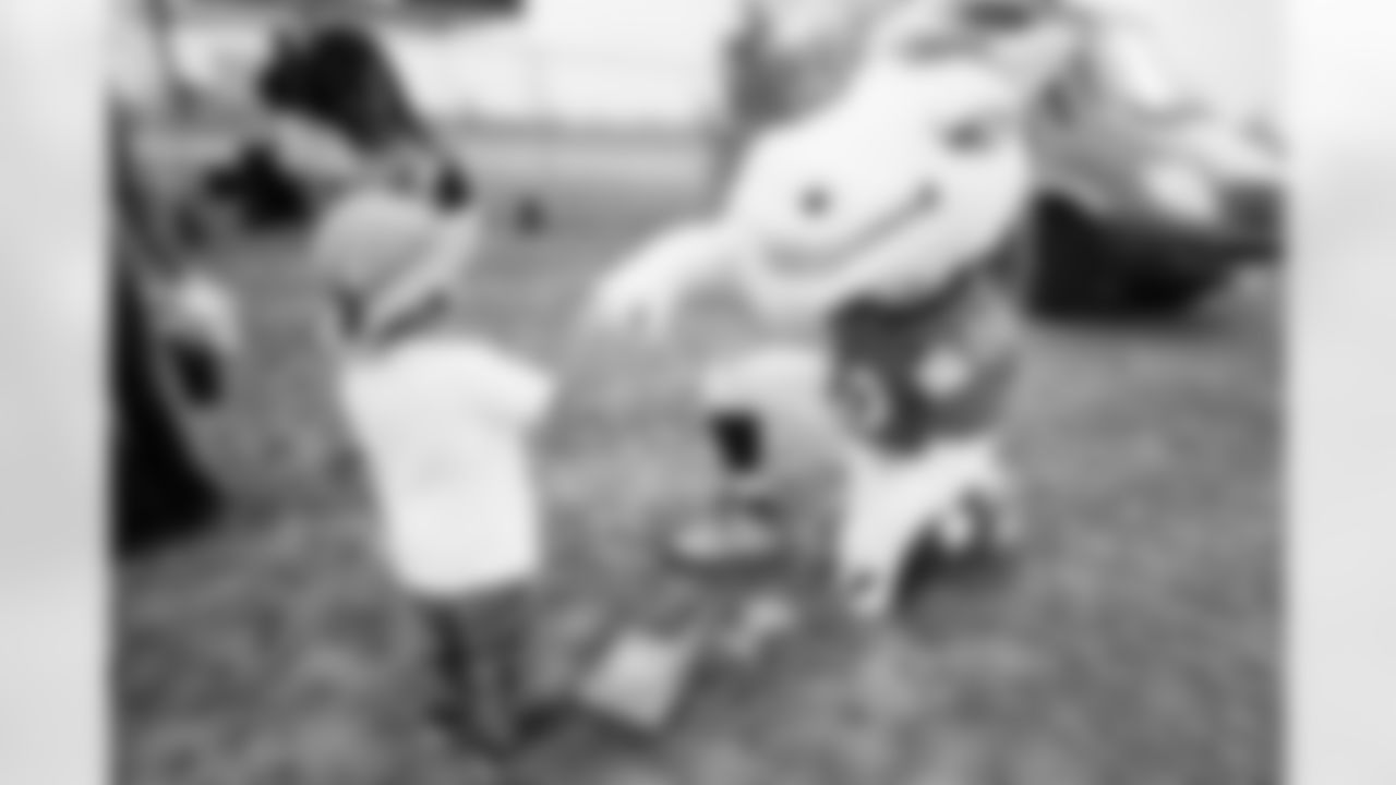 Miles the Mascot at Dalton Risner's jersey retirement ceremony at Wiggins High School in Wiggins, CO on September 2, 2021.