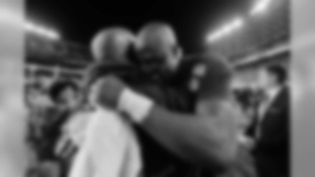 Denver Broncos outside linebacker DeMarcus Ware (94) celebrates following Super Bowl 50 against the Carolina Panthers on Sunday, Feb. 7, 2016 at Levi's Stadium in Santa Clara, Calif. The Broncos won 24-10. (Ben Liebenberg via AP)