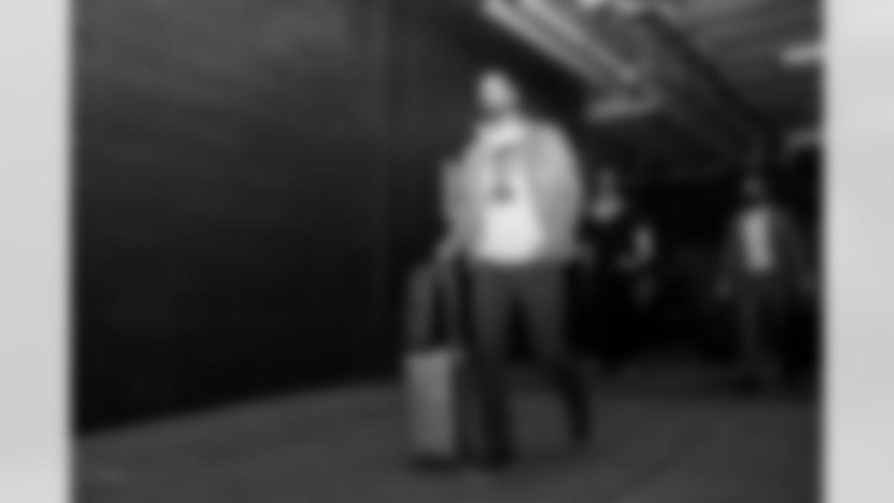 Brandon McManus arrives before the Broncos' Week 13 game against the Kansas City Chiefs at GEHA Field at Arrowhead Stadium in Kansas City, Missouri on December 5, 2021. (Photo by Gabriel Christus)