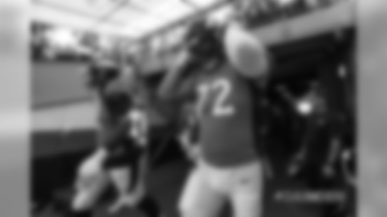 Garett Bolles in the tunnel during player introductions before the Broncos' game against the Oakland Raiders at Broncos Stadium at Mile High on September 16, 2018.