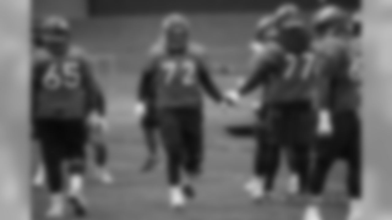 Garett Bolles at practice on October 10, 2018 at UCHealth Training Center.