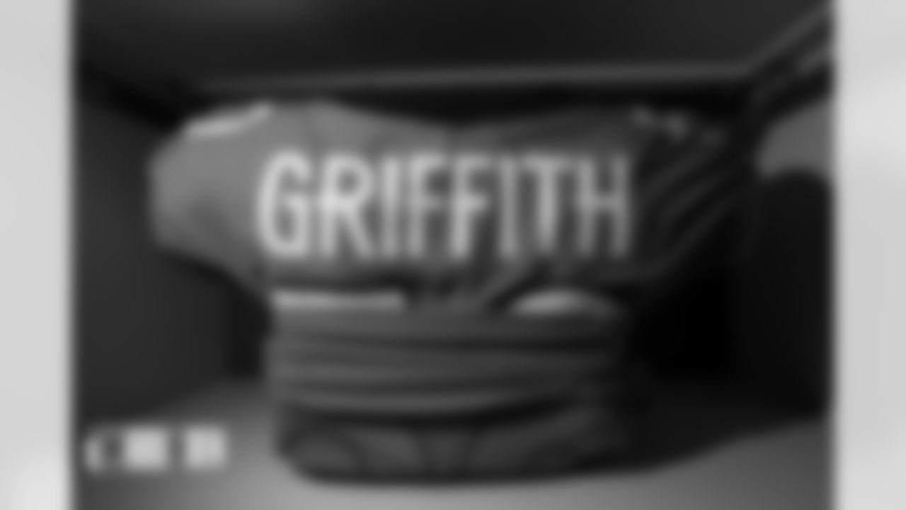 Jonas Griffith's jersey in the locker room before the Broncos' Week 2 game against the Houston Texans at Empower Field at Mile High in Denver, Colorado on September 18, 2022. (Photo by Ben Swanson)