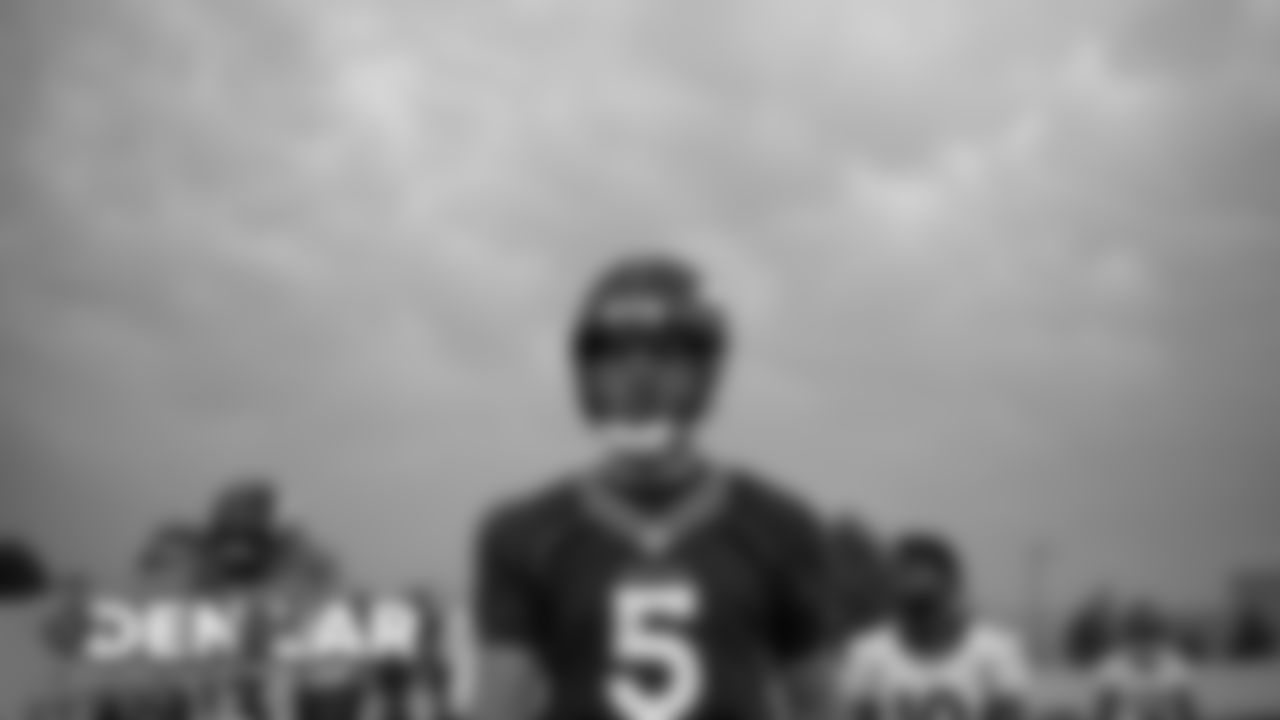 Joe Flacco during practice on August 21, 2019 at UCHealth Training Center.