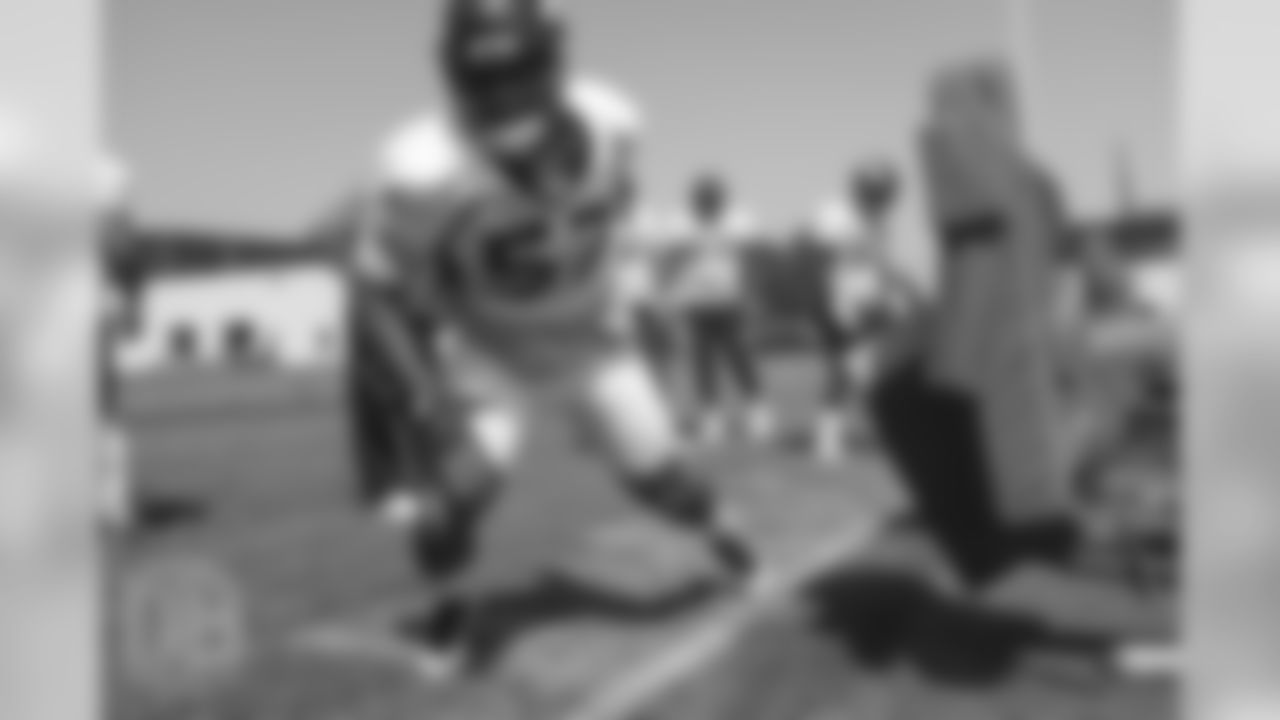 Defensive end DeMarcus Walker (57) during a practice at UCHealth Training Center on Aug. 13, 2018.