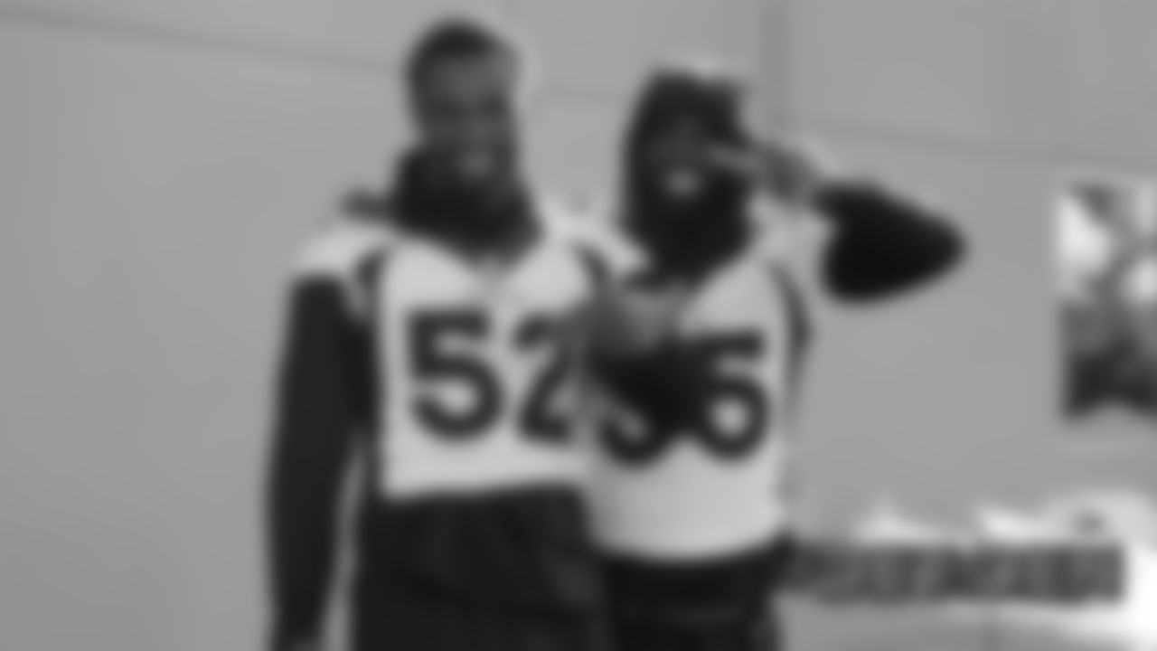 Justin Hollins and Tyvis Powell at a walkthrough on Saturday on December 21, 2019 (Photo by Emily Simanskis)