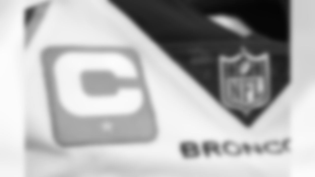 A captain's patch in the locker room before the Broncos' Week 17 game against the Los Angeles Chargers at SoFi Stadium in Inglewood, California on January 2, 2022. (Photo by Gabriel Christus)