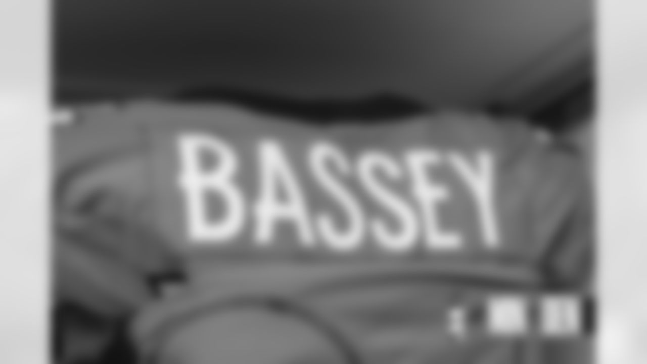 Essang Bassey's jersey in the locker room before the Broncos' preseason Week 3 game against the Minnesota Vikings at Empower Field at Mile High in Denver, Colorado on August 27, 2022. (Photo by Ben Swanson)