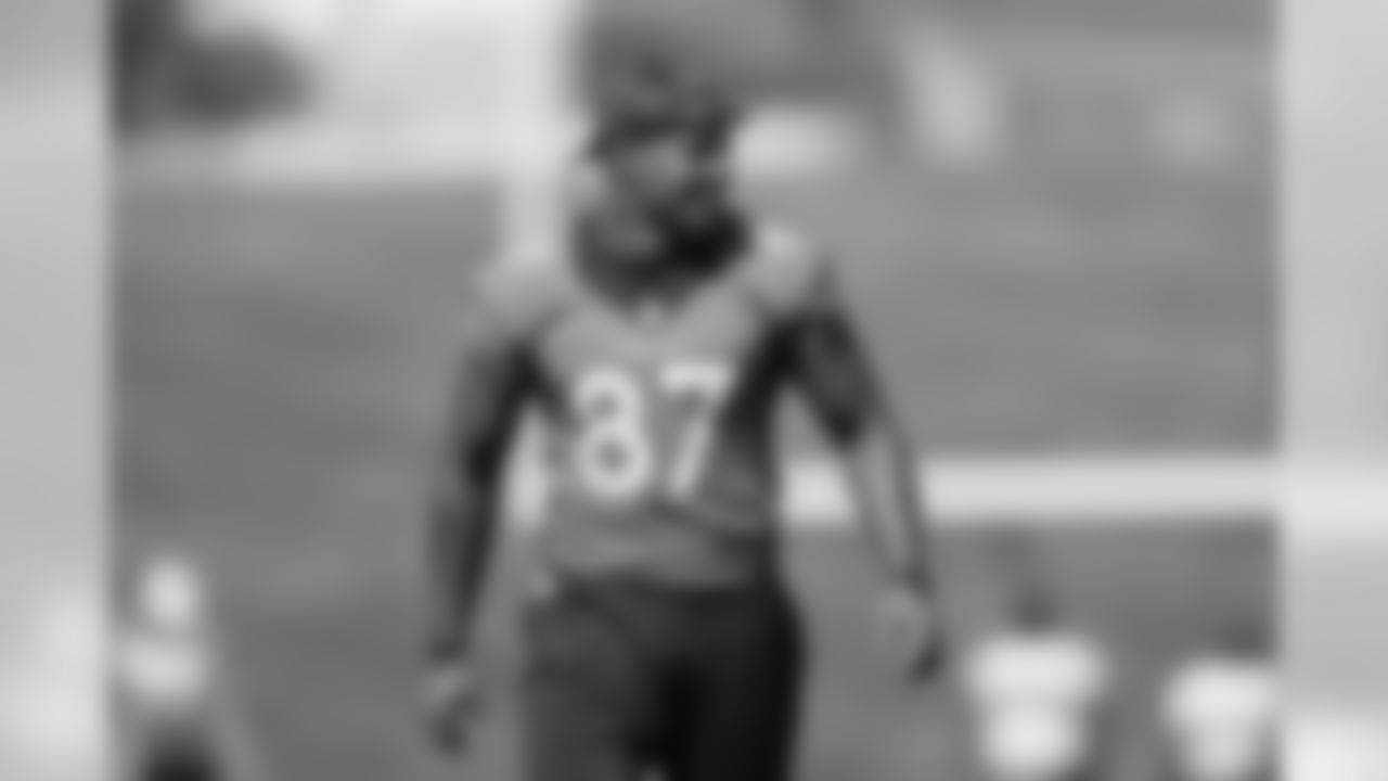 Noah Fant during strength and conditioning practice at UCHealth Training Center in Centennial, CO, August 03, 2020.
Photo by Gabriel Christus