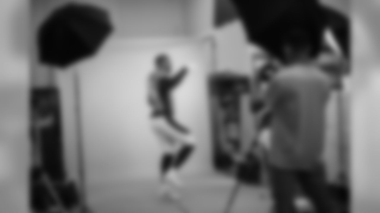 Bradley Chubb during a media session with green screens and a photo studio for early reports at UCHealth Training Center on July 31, 2020. (Photo by Ben Swanson)