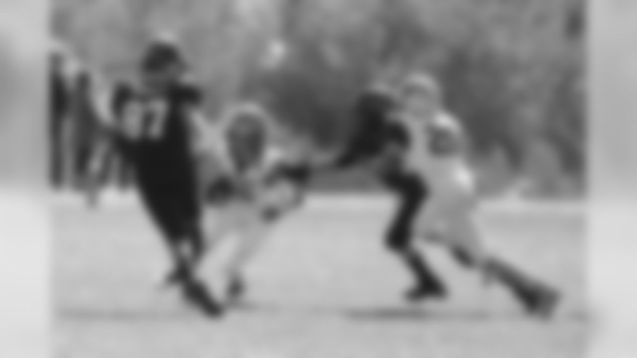 Action from a game at a Youth Football Festival hosted by the Broncos in partnership with Jefferson County Youth Football Association as part of the team's Fantennial Weekend on October 12, 2019. (Photo by Aly McClaran)