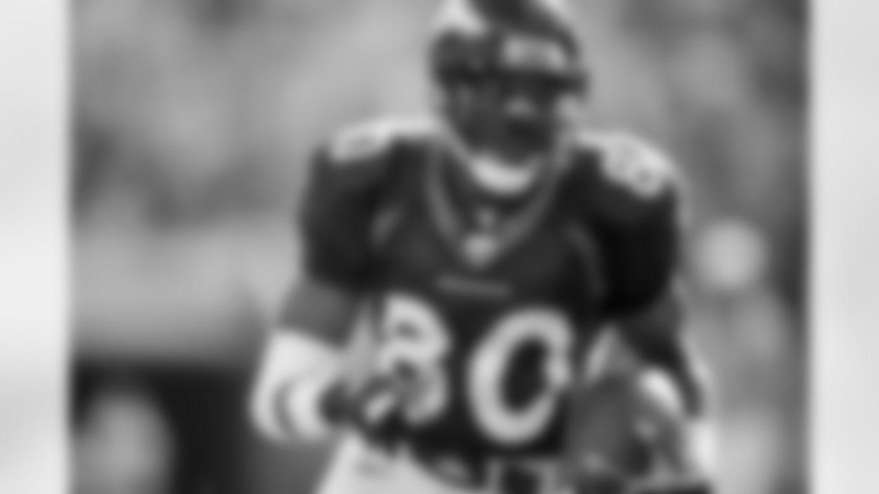 Rod Smith makes a reception during the NFL game against the Carolina Panthers on October 10, 2004 at Invesco Field at Mile High in Denver, Colorado.