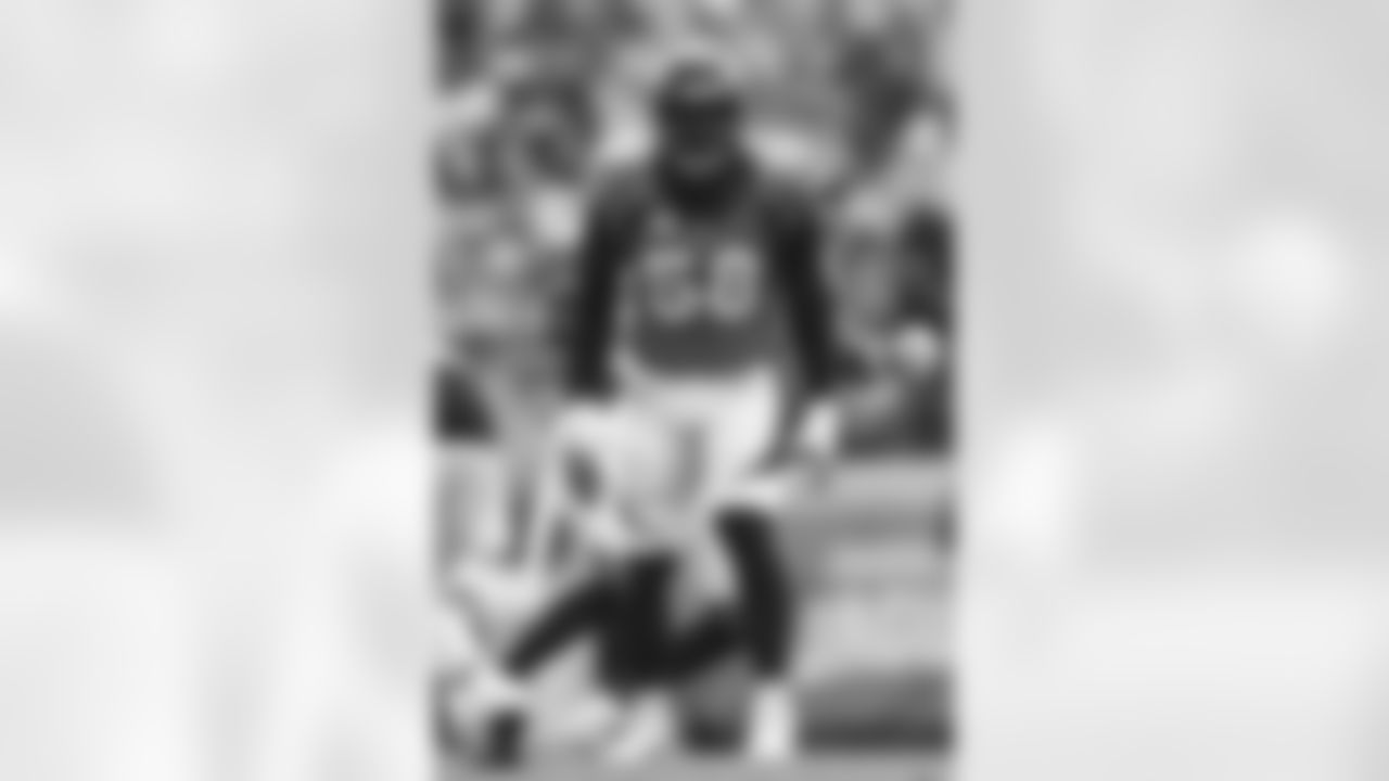 As rain falls, Von Miller stares across the line during the game against the Jacksonville Jaguars on Sunday, September 19, 2021 at TIAA Bank Field in Jacksonville, Florida.
Photo by Gabriel Christus