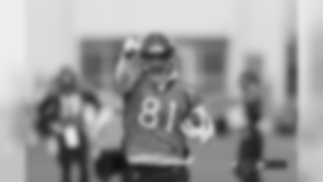 Tim Patrick during practice on December 12, 2018 at UCHealth Training Center.