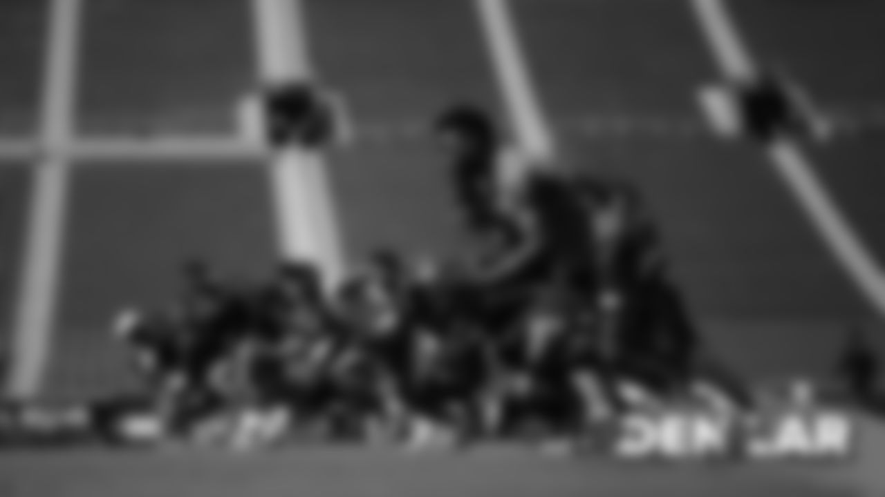 Players during warmups before the Broncos' preseason game against the Los Angeles Rams on August 24, 2019 at the Los Angeles Memorial Coliseum. (Photo by Gabriel Christus)