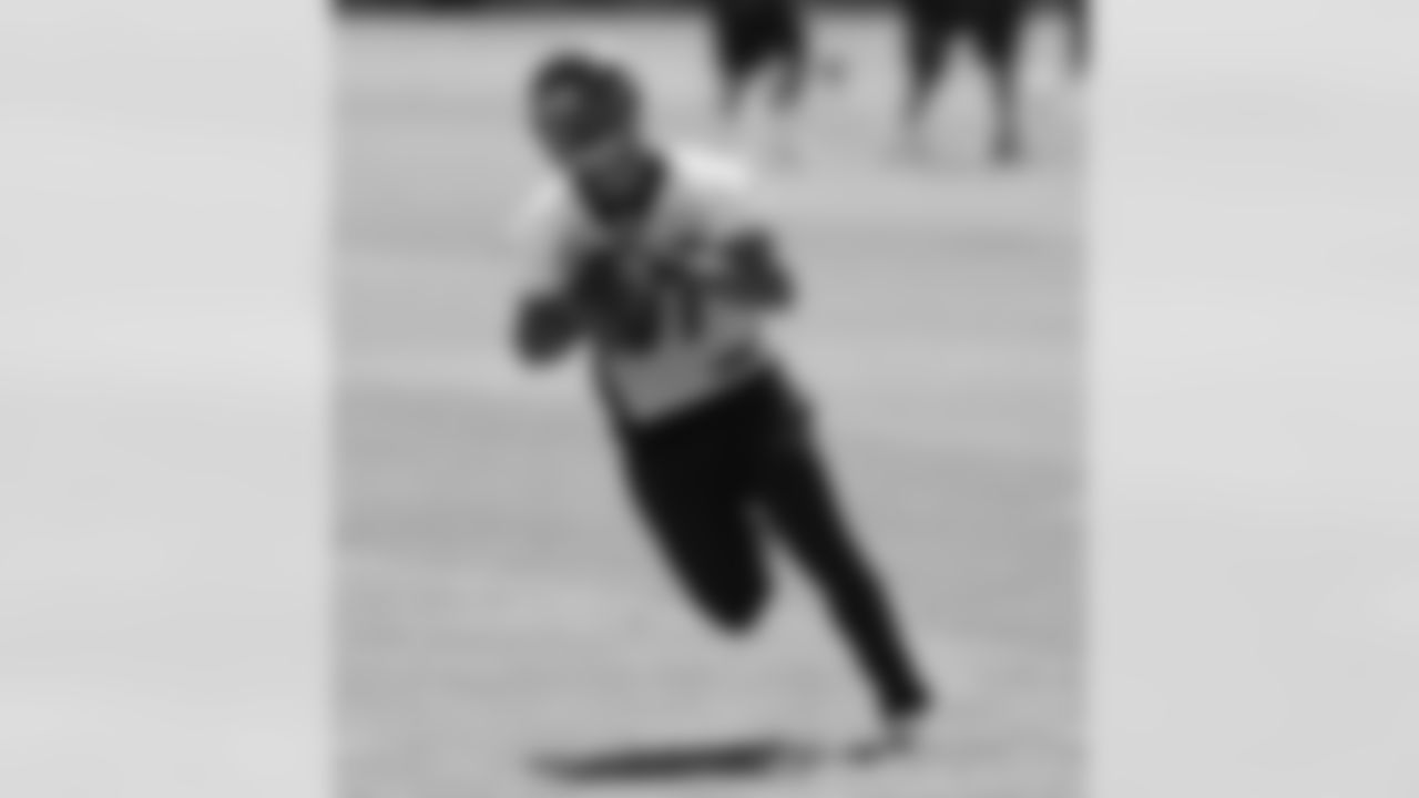 Decker turns upfield after a reception.